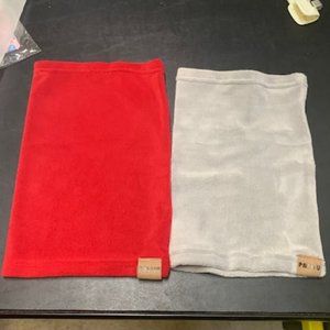 2 Pack Patisu Kids Red & Gray Fleece Neck Warmer Gaiters OS NIB
